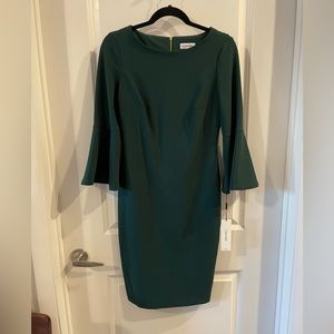 Calvin Klein fitted green dress